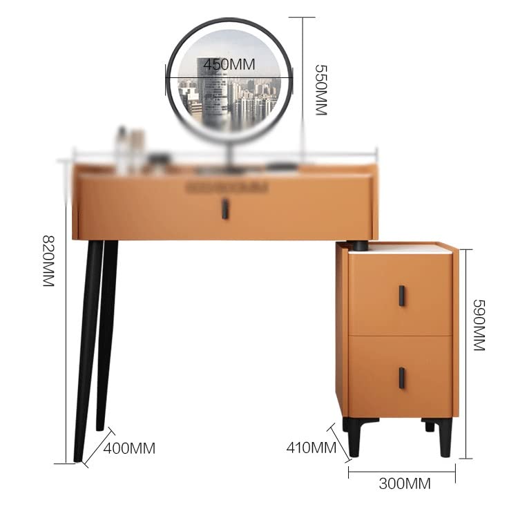 maozi Bedroom Floating Window Rock Slab Dresser Retractable Vanity Table Organizer