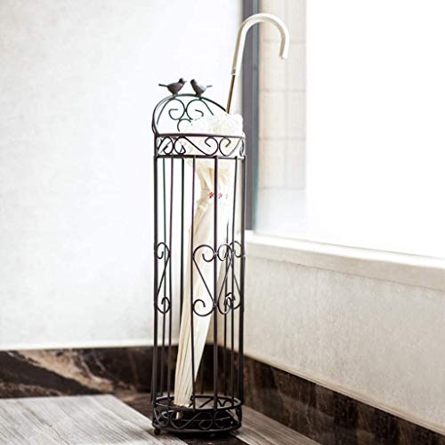 RSOCHS Metal Umbrella Stand Rack, for Canes Walking Sticks, Free Standing Umbrella Holder, Entryway, Brown