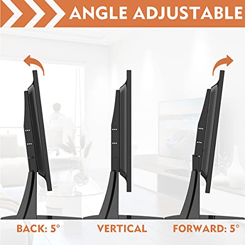 Hemudu Universal Table Top TV Stand Base VESA Pedestal Mount TV Legs for 27 inch to 55 inch LCD LED Plasma Flat Screen TVs with Cable Management