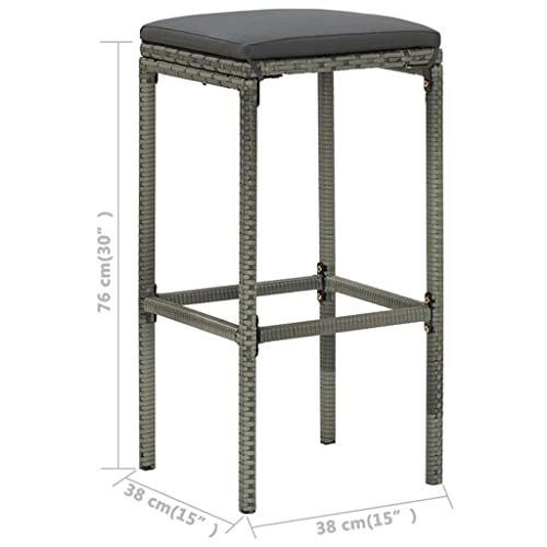 TJLSS 5 Piece Patio Bar Set With Cushions Poly Rattan Stylish Garden Bar Set Easy To Clean (Color : A, Size : Taille unique)