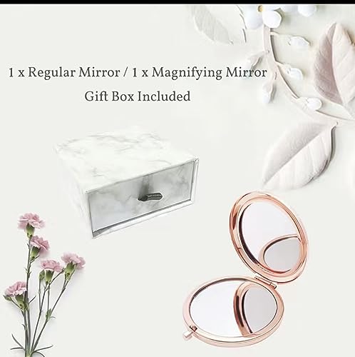 Compact Mirror for Her Inspirational Gifts for Women Friends Engraved Makeup Mirror for Her (Rose Gold)