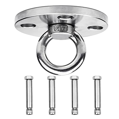 Heavy Duty Swing Hanger Hooks, Stainless Steel Swing Set Accessories 360° Swivel Wall Ceiling Mount Bracket with Screw Bearable 500kg for Yoga Ha