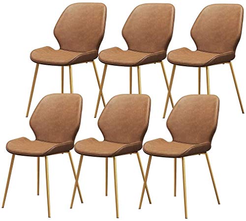 dining chair Kitchen Dining Room Furniture Chairs Dining Chairs Set Of 6 Vintage Dining Side Chairs PU Cushion Seat Bar Chairs Metal Legs Non-Sli