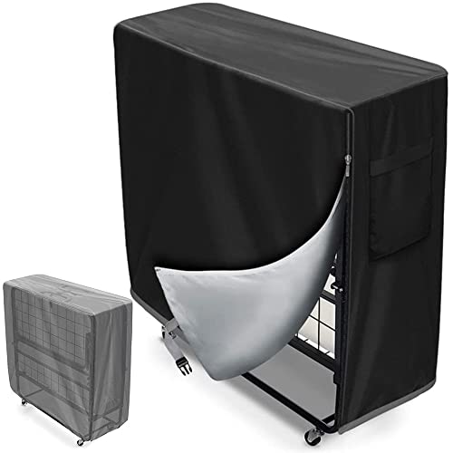 Skyour Folding Bed Cover for Indoor Outdoor Adjustable Heavy Duty Weatherproof Dustproof Protector Multifunctional Visitor Guest Folding Beds Sto