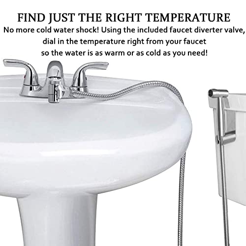 Portable Bidet Sprayer Kit - with Tap Diverter and Faucet Adapter for Kitchen Sink Faucet or Bathroom, Include 59" Hose and Hook up for Feminine