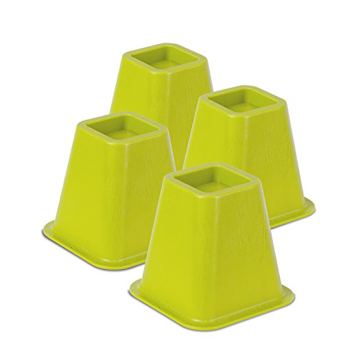 Honey-Can-Do STO-01004 Stackable Round Bed Risers, Plastic, Black, 6-Inch, Pack of 4