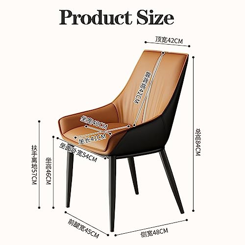 RILOOP Modern Dining Chairs Pu Upholstered Kitchen & Dining Room Chairs Leather Mid Century Modern Chairs with Metal Chair Legs,Loads up to 136Kg