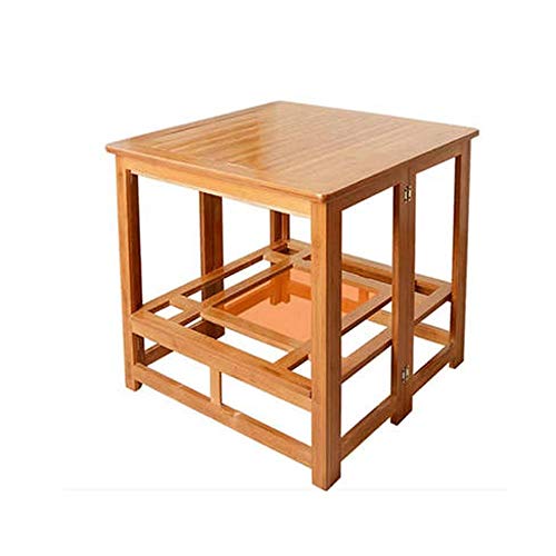 N/A Solid wood Folding table Garden Tables dining table Home Double Square Solid Wood Dining Table Multi-function Grilled Fire Rack