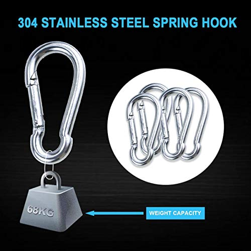 KAHEIGN M6 Awning Attachment Set, 28 Pcs Heavy Duty Sun Shade Sail Stainless Steel Hardware Kit for Triangle Square Rectangle Sun Shade Sail Inst