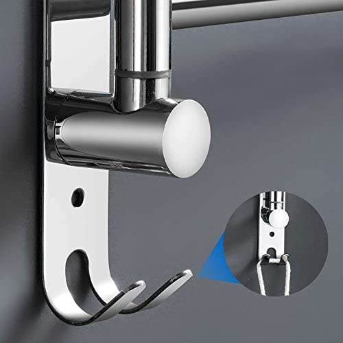 bowarepro Swivel Towel Rail 304 Stainless Steel Towel Rail Wall Mounted 30CM Chrome 2-Arm Swivel Towel for Bathroom Kitchen