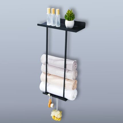 Wall Towel Rack for Rolled Towels, Wall Mounted Stainless Steel Bathroom Organizer, Bath Towel Holder Wall Towel Rack for Rolled Towels, for Mode