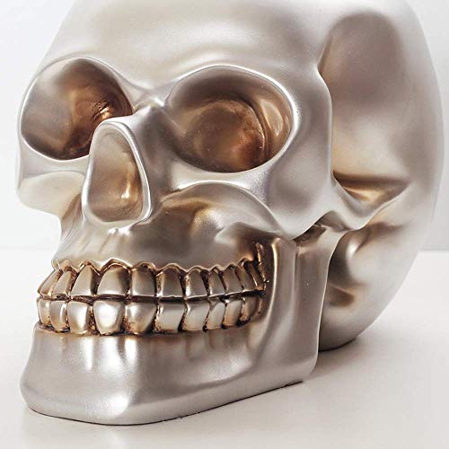 PIBM Stylish Simplicity European Retro Personality Skull Shape Wine Rack Resin Silver Crafts Home Desktop Porch Ornaments Bar Decorations Beautif