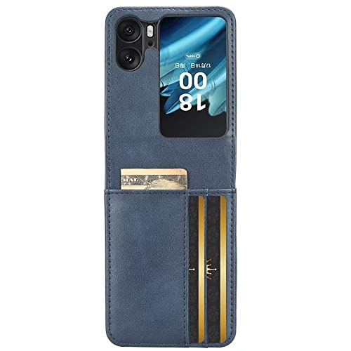 KRjcsfhy Case for OPPO Find N2 Flip 5G Wallet Case wtih Card Holders, PU Faux Leather Back Cover + Hard PC Protective Shell Thin Phone Case for O