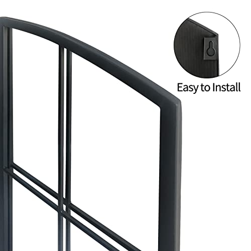 Black Arch Mirror,Window pane Mirror Wall Decor,Farmhouse Wall Mirror with Iron Frame,Wall Mounted Mirror for Entryway,Hallway,Living Room,Firepl