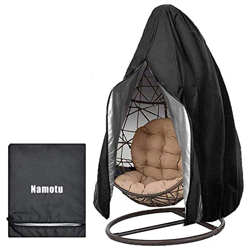 Namotu Waterproof Egg Hanging Chair Cover with Zipper, 115 * 190cm 210D Oxford Fabric Heavy Duty Veranda Patio Cocoon Chair Garden Protective Cov