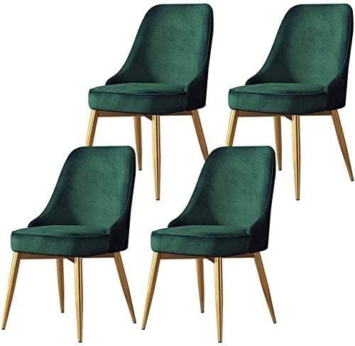 dining chair Office Reception Chairs Business Dining Chairs Set Kitchen Dining Chairs Set of 4 Flannel Soft Cushion Metal Legs Slip Feet for Offi