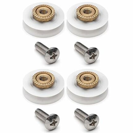 YUANQIAN Replacement Shower Door Rollers/Runners/Wheels V Grooved 19mm Diameter YQ19 (V Grooved 19mm 4pcs)