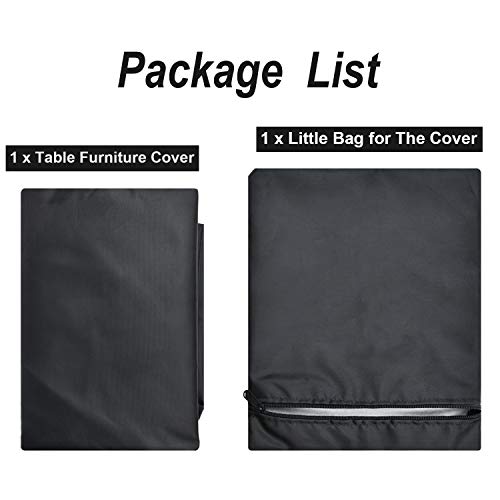 Flymer Patio Furniture Table Covers Round, 185 x 110cm Circular Patio Furniture Cover Oxford Fabric Heavy Duty Waterproof Dustproof Rip Proof Ant