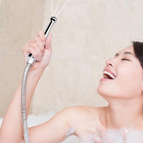 Shower Douche Nozzle Shower Cleaning System Bathing Shower Head Attachments Set with 3 Holes Both for Men and Women 1 Shower Heads + Velvet Carry