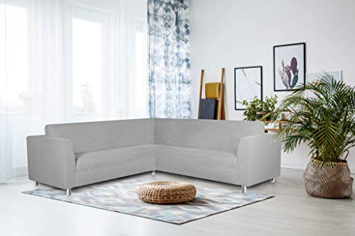 Italian Bed Linen Dahlia Corner Sofa Cover, 92% polyester + 8% elastometer, Brown