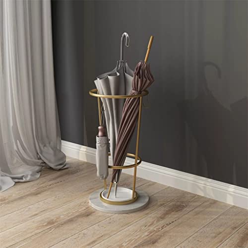 LSDJGDDE Umbrella Storage Rack Wrought Iron Marble Base Nordic Hotel Villa Lobby Storage Bucket