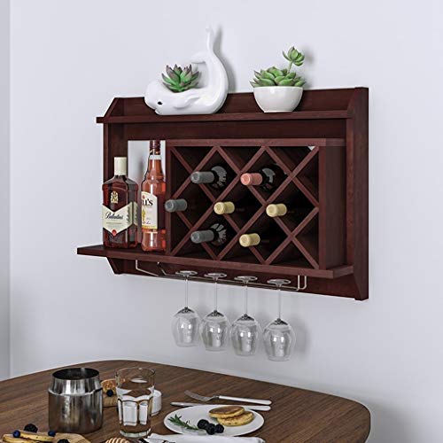 PIBM Fashion Creative Wall-Mounted Wine Rack Wooden Multi-Layer Rhombic Storage Wine Cabinet Home Bar Office Decor J1113