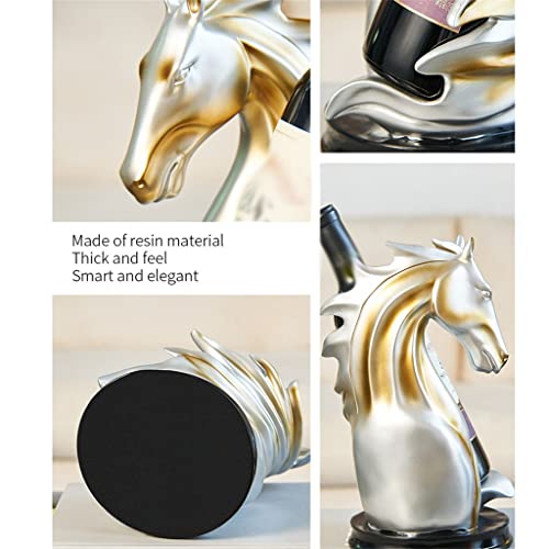 LIUZH Decor Horse Sculpture Wine Bottle Racks Cabinet Decorative Display Stand Holder Wine Shelves Wine Bottles Organizers