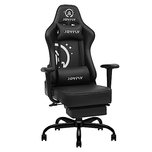 JOYFLY Computer Chair, High Back Gaming Chair for Adults Ergonomic Gamer Chair with Footrest, Office Chair with Height Adjustment, Headrest and L