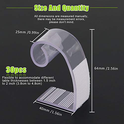 Keadic 30Pcs Table Skirting Clips with Vercro for Tablecloth Securing 1 Inch - 1 1/4 Inch, SMC Model Tablecloth Clips for Wedding Home Meeting Pa