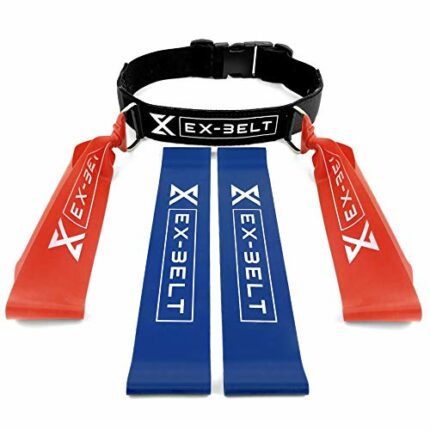 EX-BELT Resistance Band Belt (Set of 5) - Home Gym Fitness Equipment - 1 Revolutionary Exercise Belt with 4 Resistance Bands for Upper Body Stren