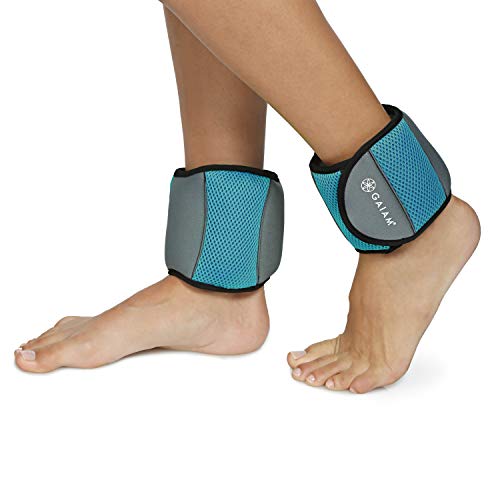 Gaiam Ankle Weights Strength Training Weight Sets For Women & Men With Adjustable Straps - Walking, Running, Pilates, Yoga, Dance, Aerobics, Card