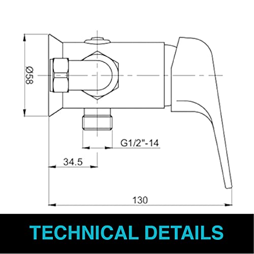 ENKI, Cruze, BT3918, Chrome, Manual Exposed Wall Mounted Shower Mixer Valve, Solid Brass, Modern, Easy to Install, 10-Year Guarantee