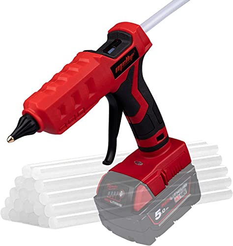 Mellif 100W Cordless Hot Glue Gun for Milwaukee M18 li-ion 18V Battery Powered with Full Size 11mm Sticks(No Battery Tool Bare)