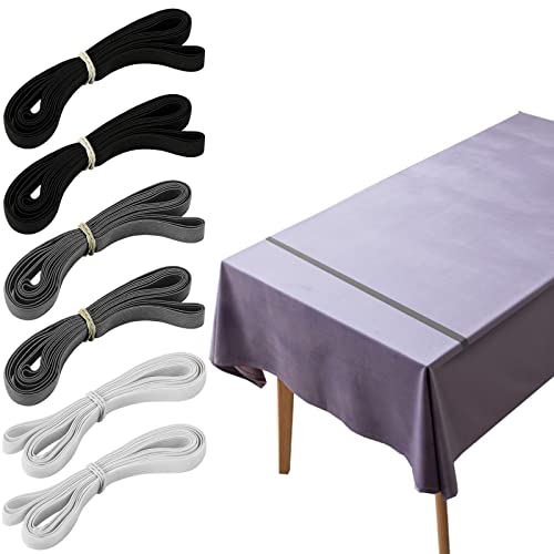 LAOJU Tablecloth Strap Band Elastic Table Bungees Cord 6PCS Picnic Table Cloth Clips for Outdoor Indoor Tables Camping Wedding, 100CMX1CM
