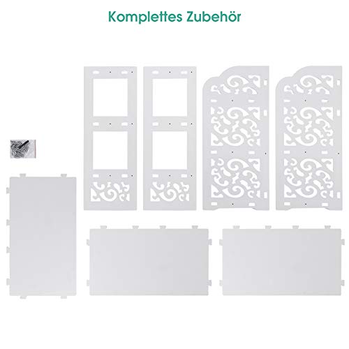 SOULONG 3 Tier Composite Wood Plastic Shoe Rack Storage Organiser White Openwork for Shoes 40 x 23 x 51 cm, White