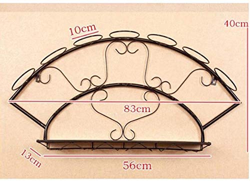 NEOCHY Wine Rack Modern Wall-Mounted Wine Bottle Display Stand Metal Floating Goblet Hanging Wine Bottle Display Stand