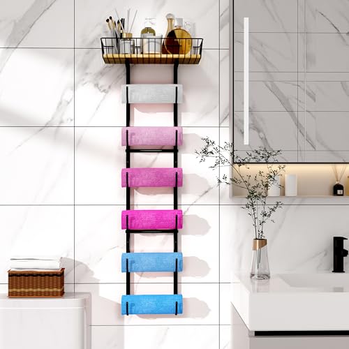Simple Trending Towel Racks for Bathroom, Towel Rack Wall Mounted Bathroom Towel Holder, Black