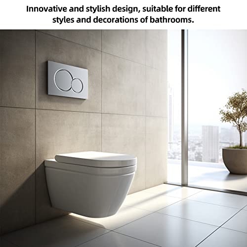 Hibbent Actuator Plate Sigma01 Compatible with GEBERIT - Chrome Plastic for Dual Flush 1 Piece