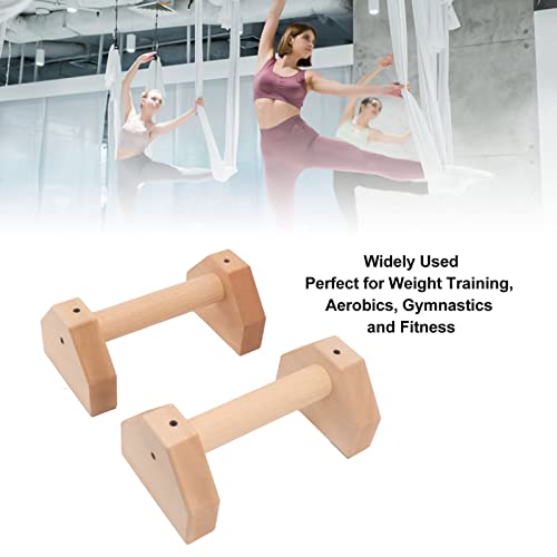 Asixxsix Push Up Bars, 2 Pcs Wooden Fitness Parallettes Bars Handle Stands Grip Handstand Trainer Push Up Handles with Non Slip Rubber Feet for F