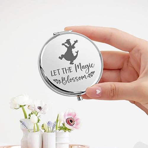KEYCHIN Figment Dragon Pocket Mirror Purple Figment Fans Gifts Let The Magic Blossom Compact Makeup Mirror for Women Girls (Magic Blossom-S)