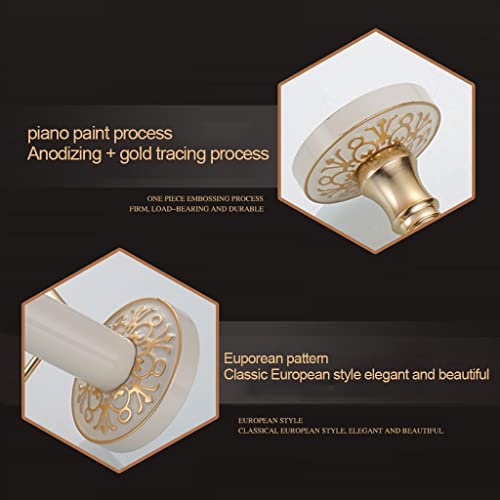 HIGOH Towel Racks, Towel Rail for Bathroom,Double-Bar Hand Towel Holder, and Hand Towel Holder,Towel Bar,Space Aluminum European Bathroom Hardwar