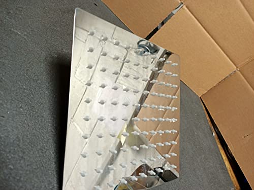 Qliver Square Rain Shower Head, 8 inch Large Top Spray Showerhead, 304 Stainless Steel Ultra Thin Powerful High-Pressure Bathroom Shower Head