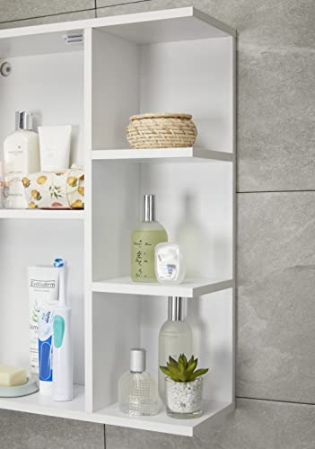 House & Homestyle Lambeth Single Door Mirrored Cabinet, Engineered Wood, White, One Size