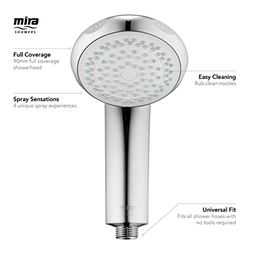 Mira Showers Logic Showerhead Handheld 4 Spray Showerhead Chrome 2.1605.176