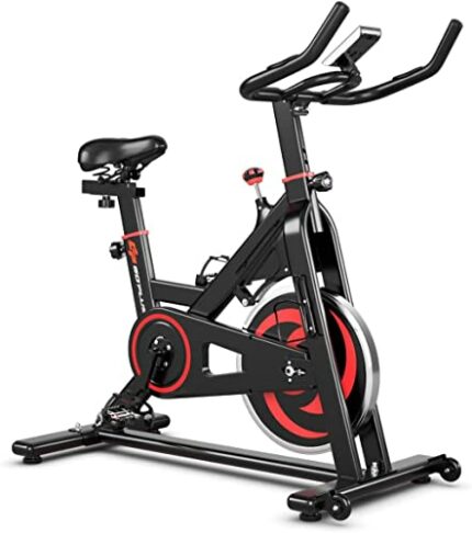 Magnetic Resistance Cycling Bike, Indoor Exercise Stationary Bike W/ Multifunctional LCD Monitor, Adjustable Comfortable Seat & Handlebar, Silent