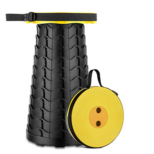 Folding Stool Retractable Folding Stool for Indoor and Outdoor Use – Lightweight and Travel-Friendly Telescopic Stool - Ideal for Camping, Fishin