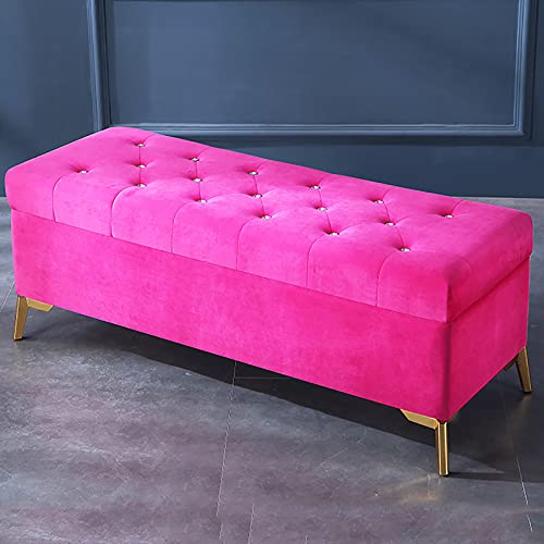 Luxurious Crystal Button Storage Bench,Velvet Upholstered End of Bed Bench,Modern Decoration Furniture Living Room Footrest Entryway Shoe Bench-D
