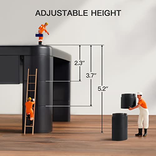 LORYERGO Monitor Stand, Laptop Stand for Desk, Height Adjustable w/Drawer, Computer Stand w/Cellphone Holder, Monitor Riser, Small Printer Stand,