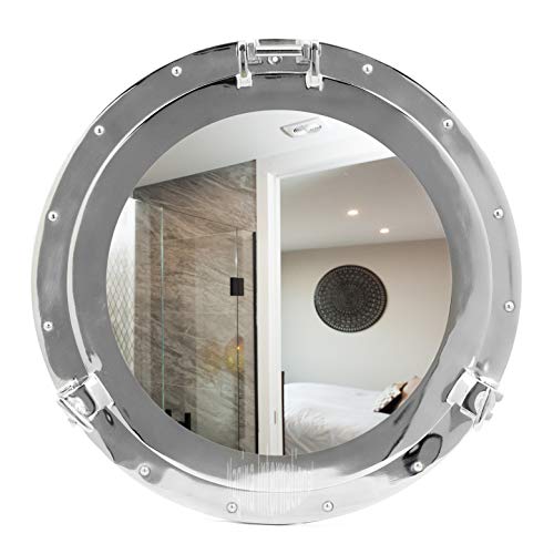 Nagina International Nickel Porthole Mirror - 20 Inch Diameter