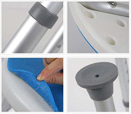 Bath Stools,Shower Stool Round Shower Stool for Bathroom - Height Adjustable | Facilitated Aluminum Alloy Bathroom Chair (Blue)